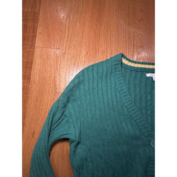Green Cropped button Cardigan Size M - Picture 4 of 8